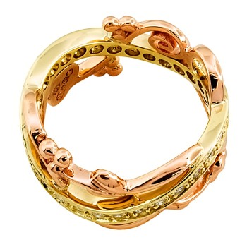 9ct 2-tone gold clogau diamond Ring size L